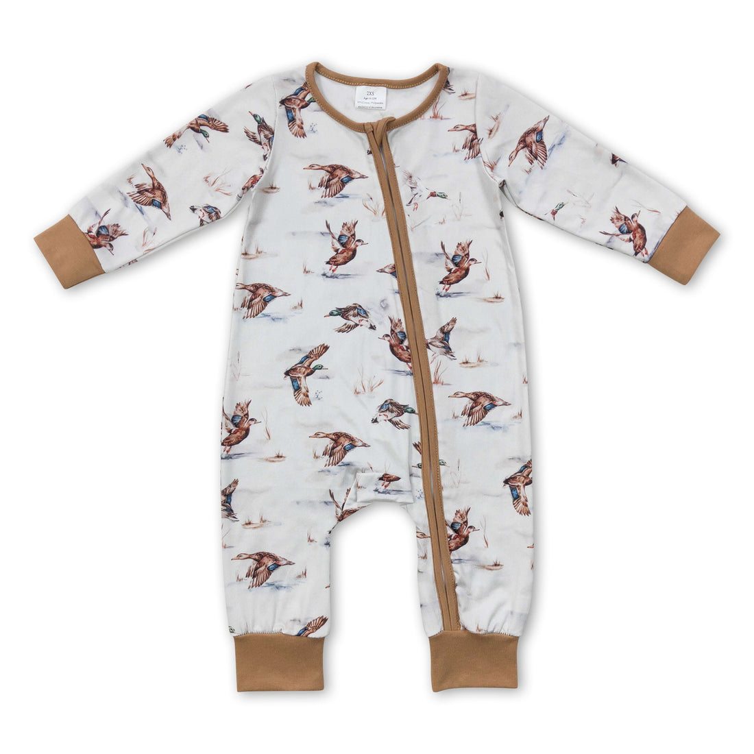Long sleeves duck baby kids zipper romper
