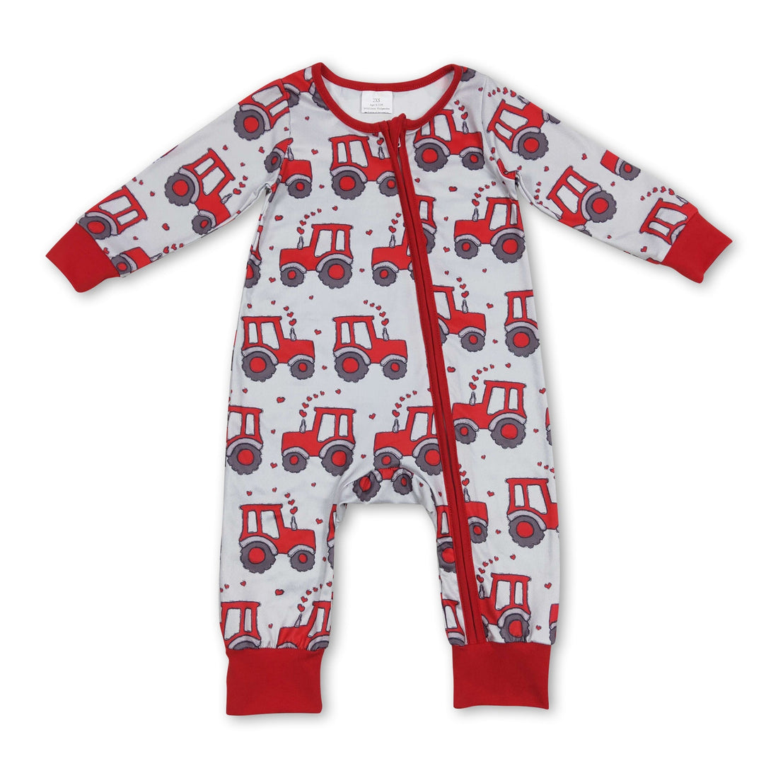 Red heart tractor baby boy valentine&