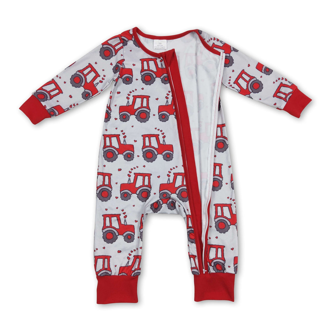 Red heart tractor baby boy valentine&