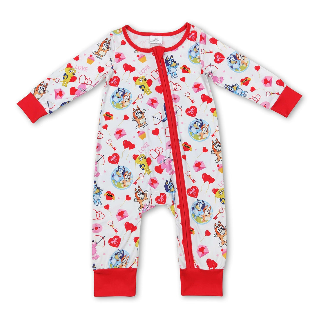 Red Heart dog long sleeves baby girls valentine&