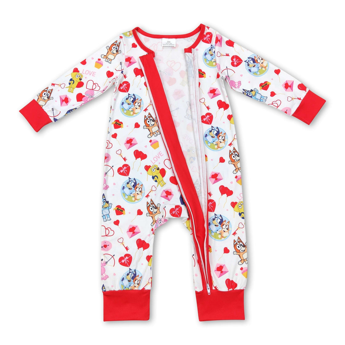 Red Heart dog long sleeves baby girls valentine&