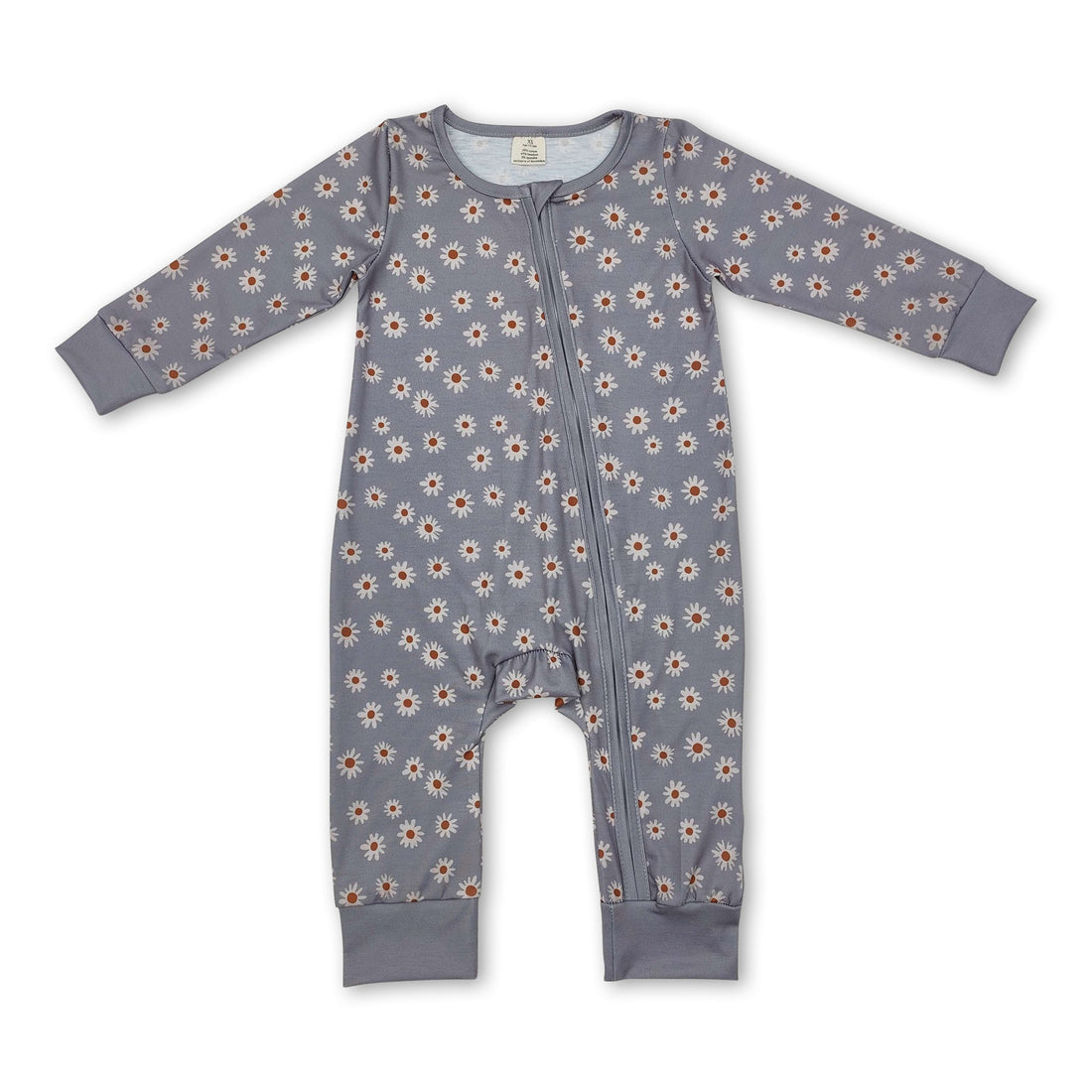 Long sleeves daisy baby girls zipper sleeper