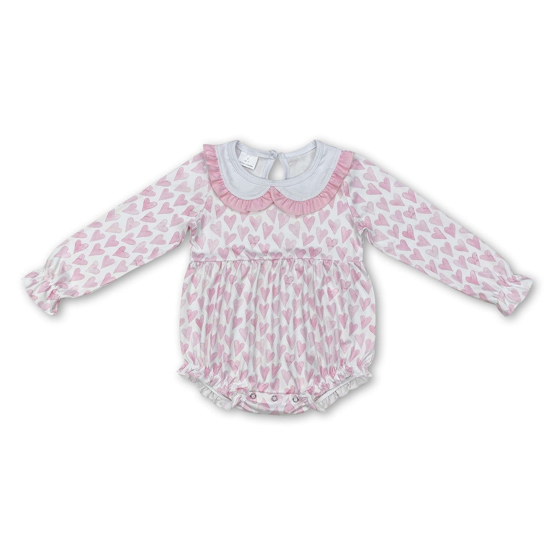 Pink heart long sleeves baby girls valentine&