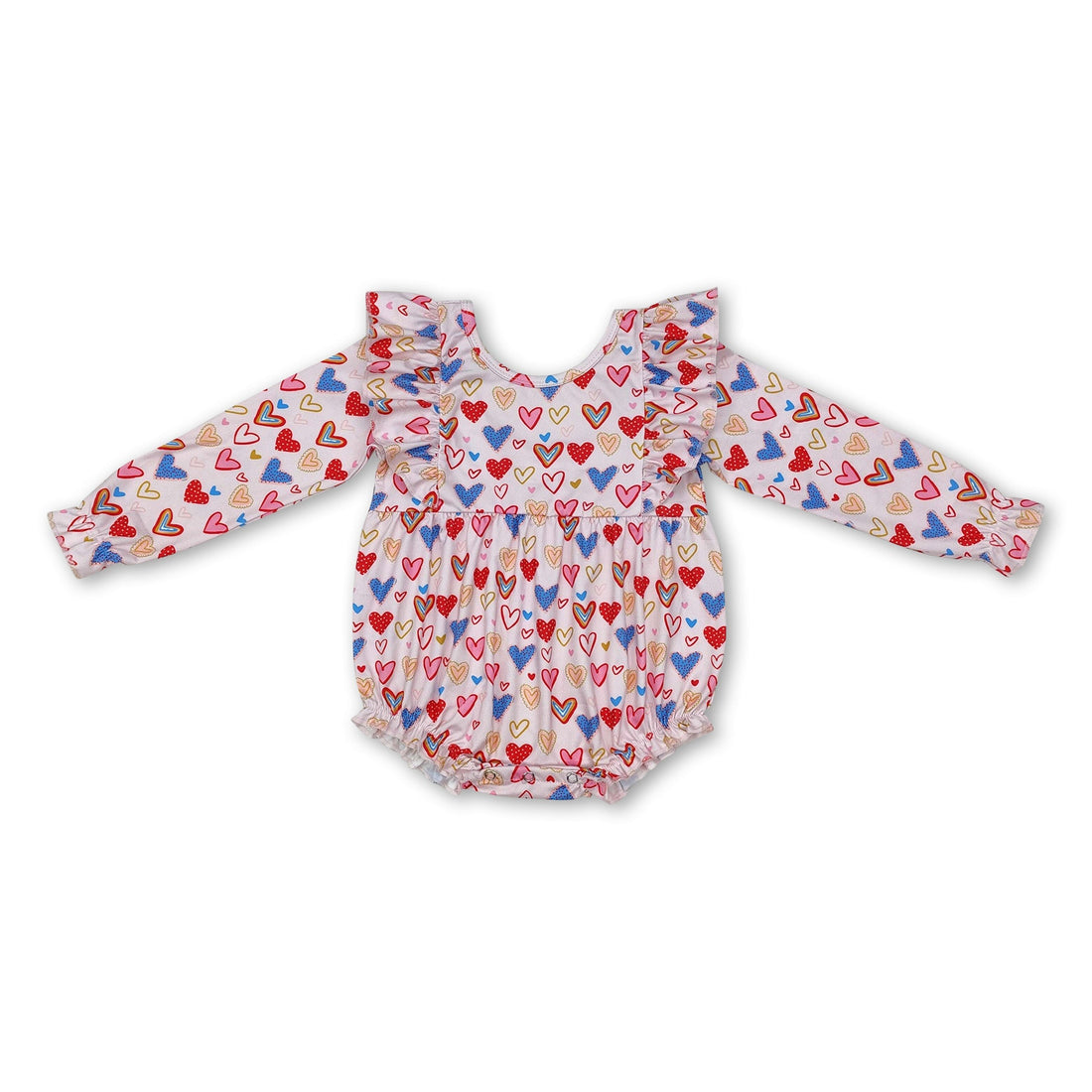 Long sleeves heart baby girls valentine&