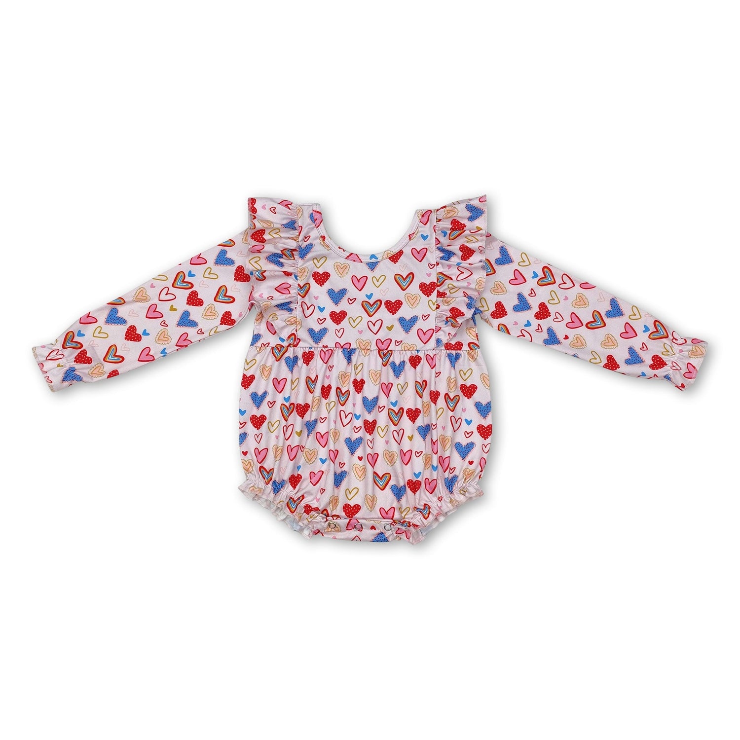 Long sleeves heart baby girls valentine&