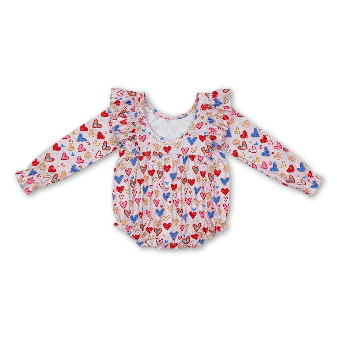 Long sleeves heart baby girls valentine&