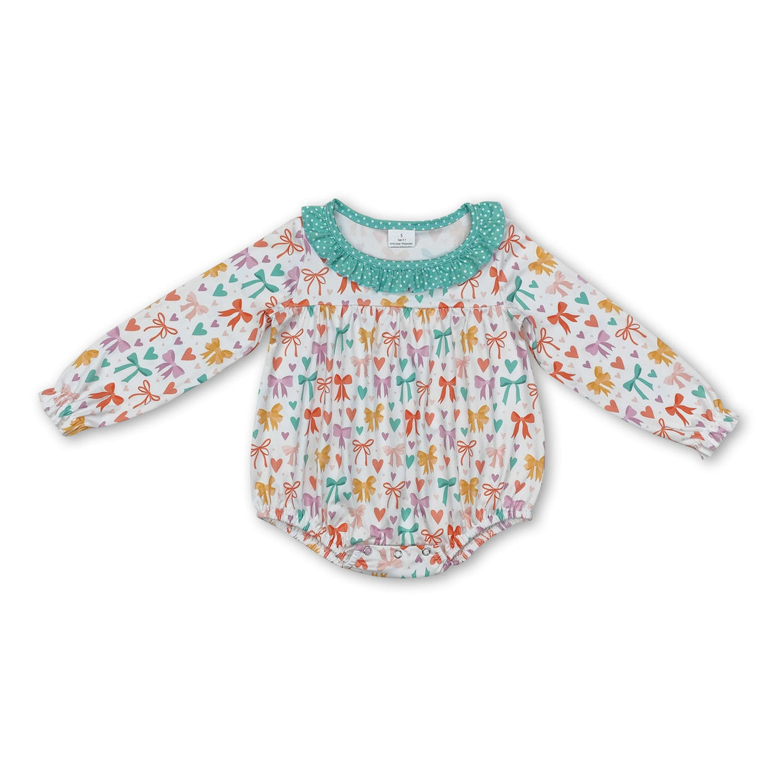 Long sleeves heart bow baby girls valentine&