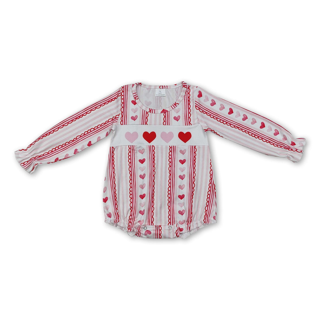 Long sleeves stripe heart baby girls valentine&
