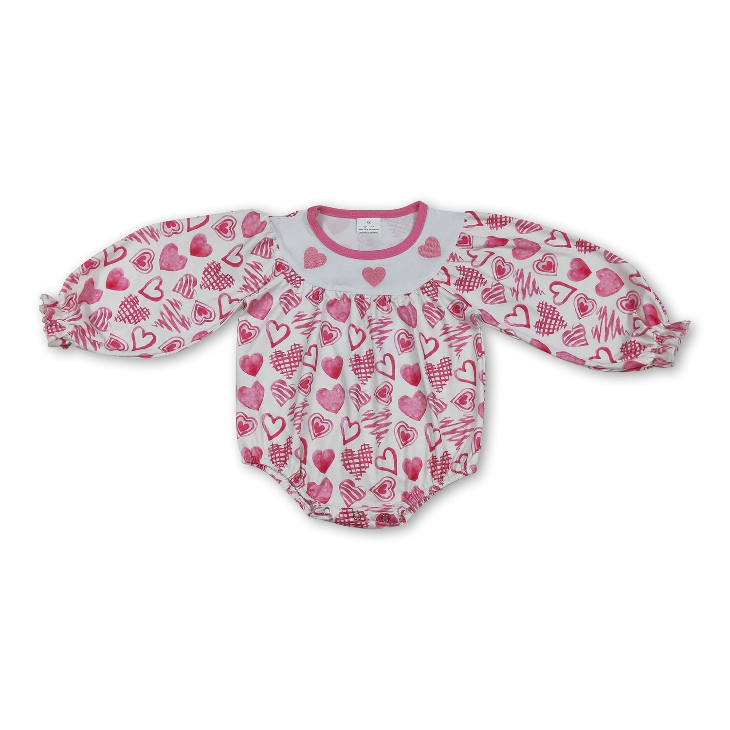Long sleeves heart baby girls Valentine&