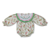 Baby girl Bubbles romper featuring Howdy go lucky boots western design by Mini Rodeo, with St. Patrick&