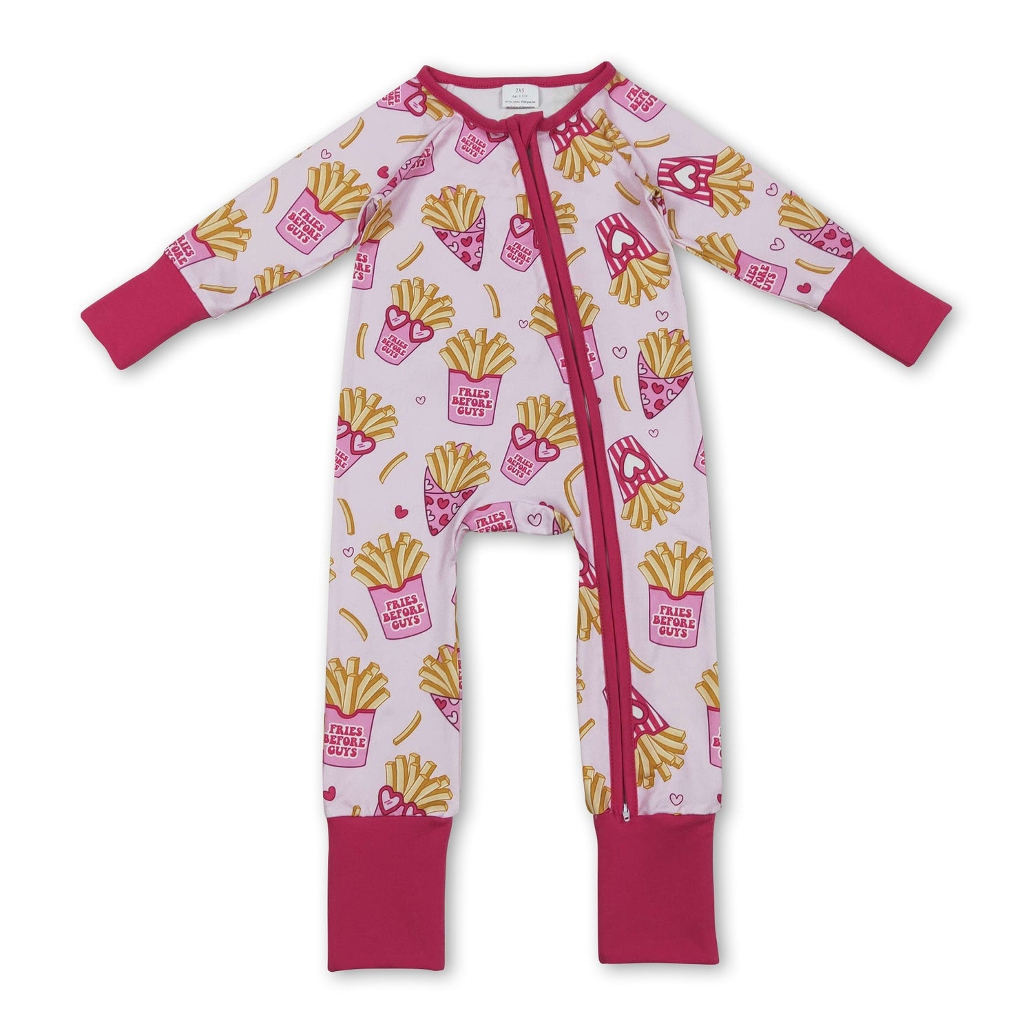 Long sleeves heart fries baby girls Valentine&