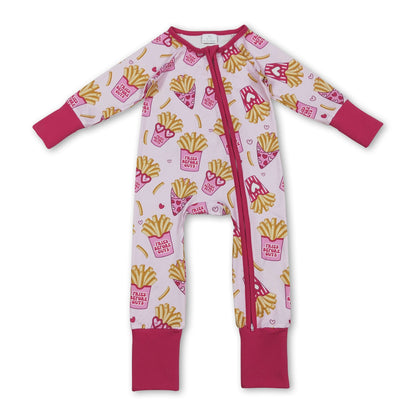Long sleeves heart fries baby girls Valentine&
