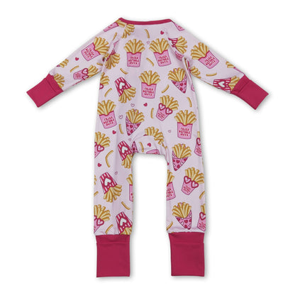 Long sleeves heart fries baby girls Valentine&