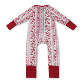 Red heart love floral baby girl zipper romper by Mini Rodeo, featuring a cute Valentine&