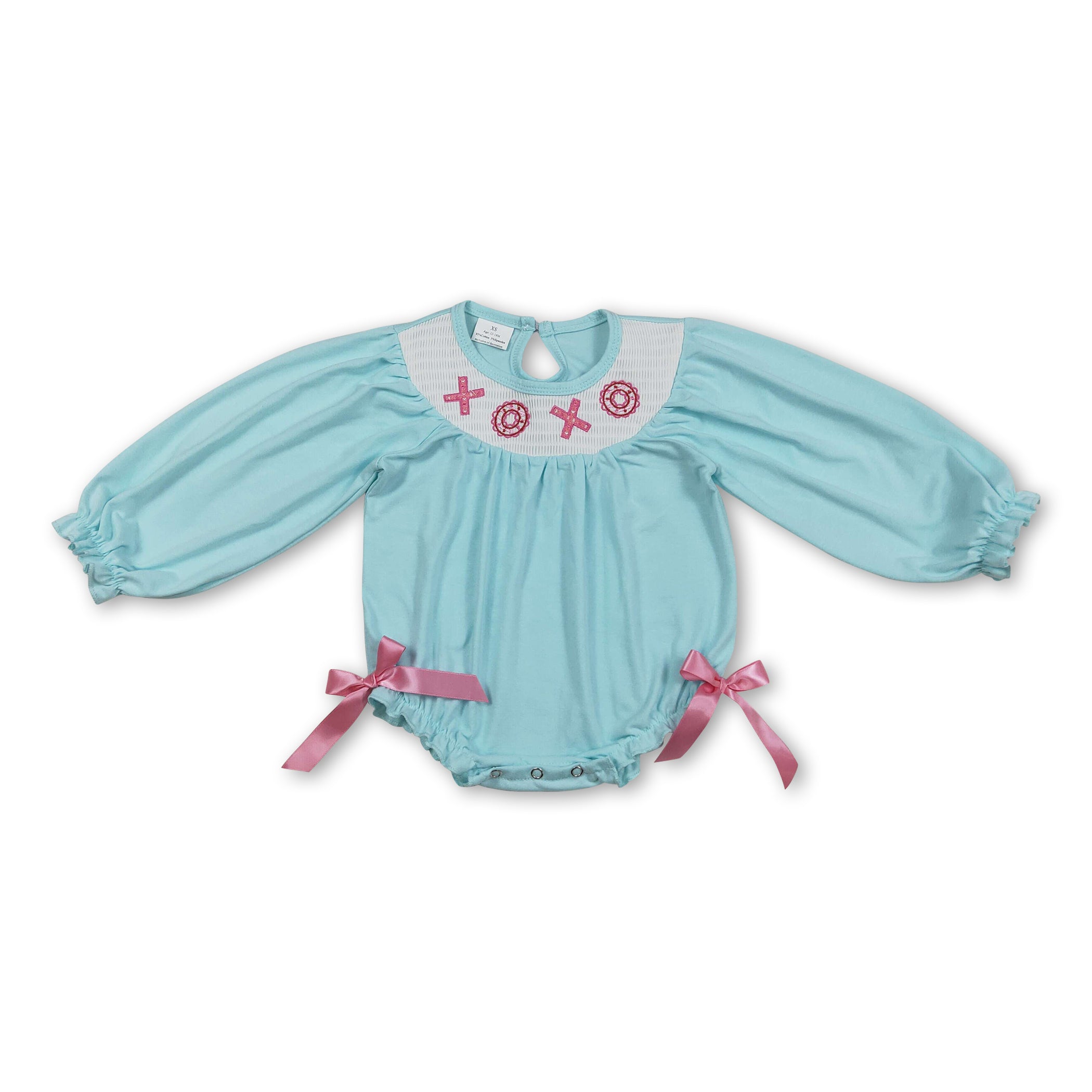 Long sleeves donut XOXO smocked baby girl Valentine&