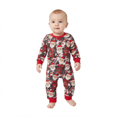 Red long sleeves ho ho ho santa baby Christmas romper