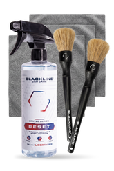 Blackline Car Care BLACKLINE® Reset Interior Cleaner and Scent Booster bottle with Liberty Ice scent on white background
