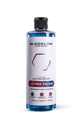 Blackline Car Care BLACKLINE® Ultra Foam car shampoo applied to a vehicle for a thorough clean and shiny finish.
