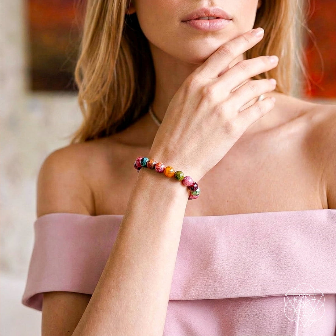 Rainbow Tourmaline bracelet from Conscious Items featuring colorful, polished gemstones on a stylish bracelet for everyday wear.