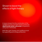 Solawave Light Therapy Boosting Face and Neck Serum in a sleek skincare topical bottle with a pump dispenser.