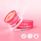 Maree lip moisturizer and plumping balm with strawberry flavor, featuring a smooth, glossy lip mask in a clear jar.