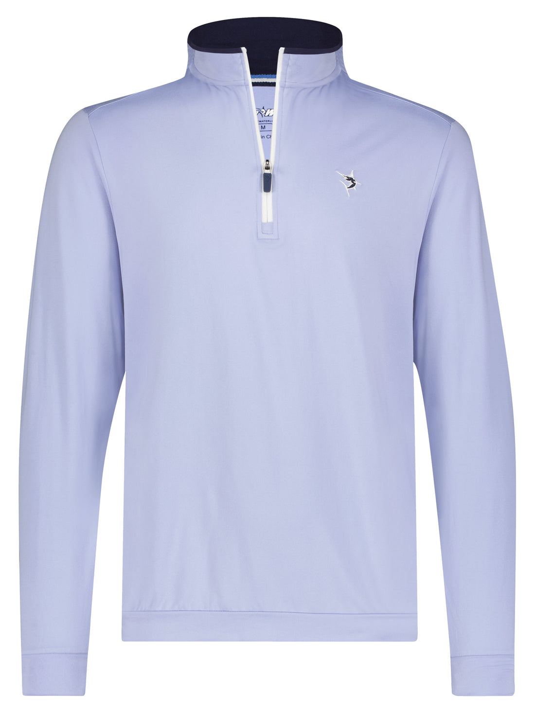Grey White Water Life Long Beach quarter zip long sleeve top, ultra-soft lightweight fabric, casual outdoor clothing.