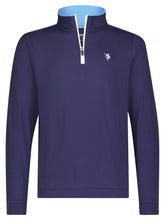 Navy Long Beach quarter-zip long sleeve shirt by White Water Life, made of ultra-soft, lightweight fabric.