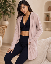 Longline cozy hooded cardigan with pockets from Fitkitty Culture, featuring a comfortable hoodie and casual style for women.