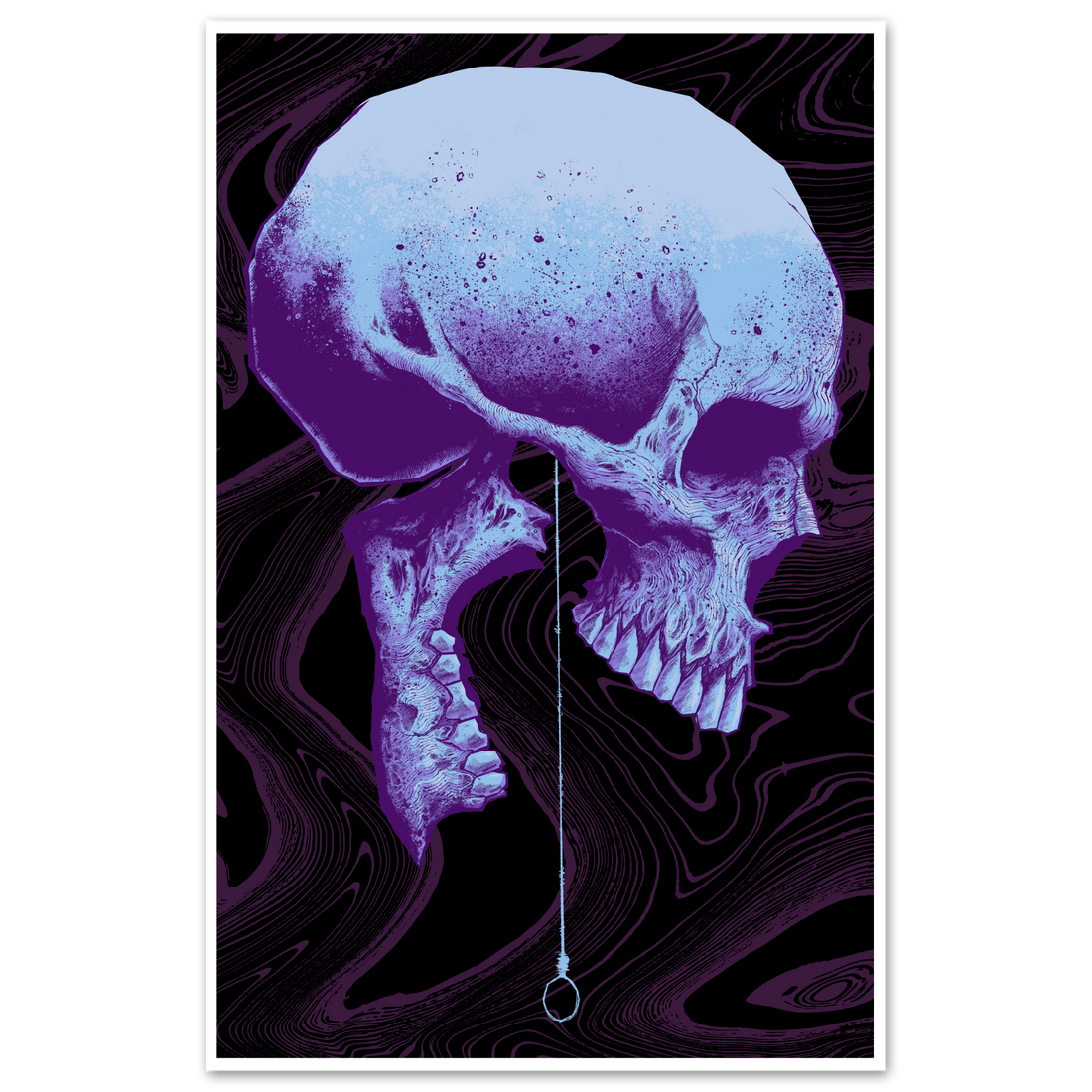 Looming Death poster by Any Means Necessary Clothing featuring dark, ominous artwork in 11x17 size.