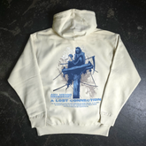Lost Connection Bone hoodie from Any Means Necessary Clothing, back view showing the pullover design and graphic details.