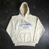 Lost Connection Bone hoodie by Any Means Necessary Clothing, front view showing the pullover hoodie with a minimalist design.