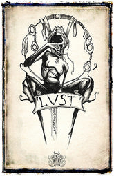 Se7en Deadly Sins poster depicting Lust in 11x17 inches, featuring dark, artistic imagery related to the sin of lust.