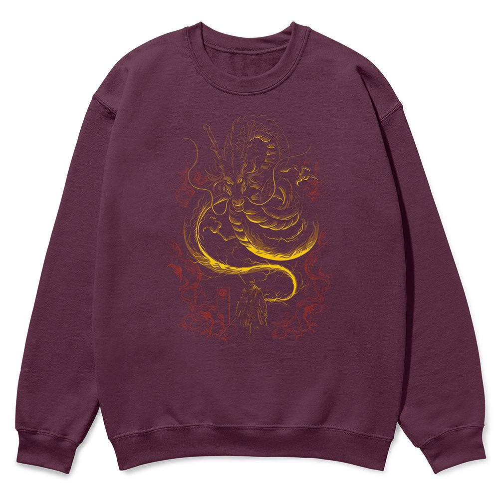 Yūjin Clothing Dragon Guidance sweatshirt featuring a detailed dragon graphic on soft, comfortable fabric.