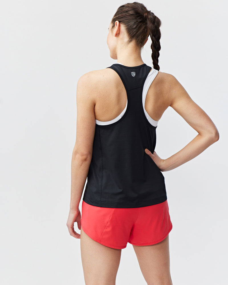 Black Goal Five Mesh It To Me training tank top with breathable mesh fabric and sleeveless design.