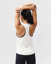 Goal Five Mesh It To Me training tank top in mineral white, lightweight and breathable athletic sleeveless shirt for workouts.