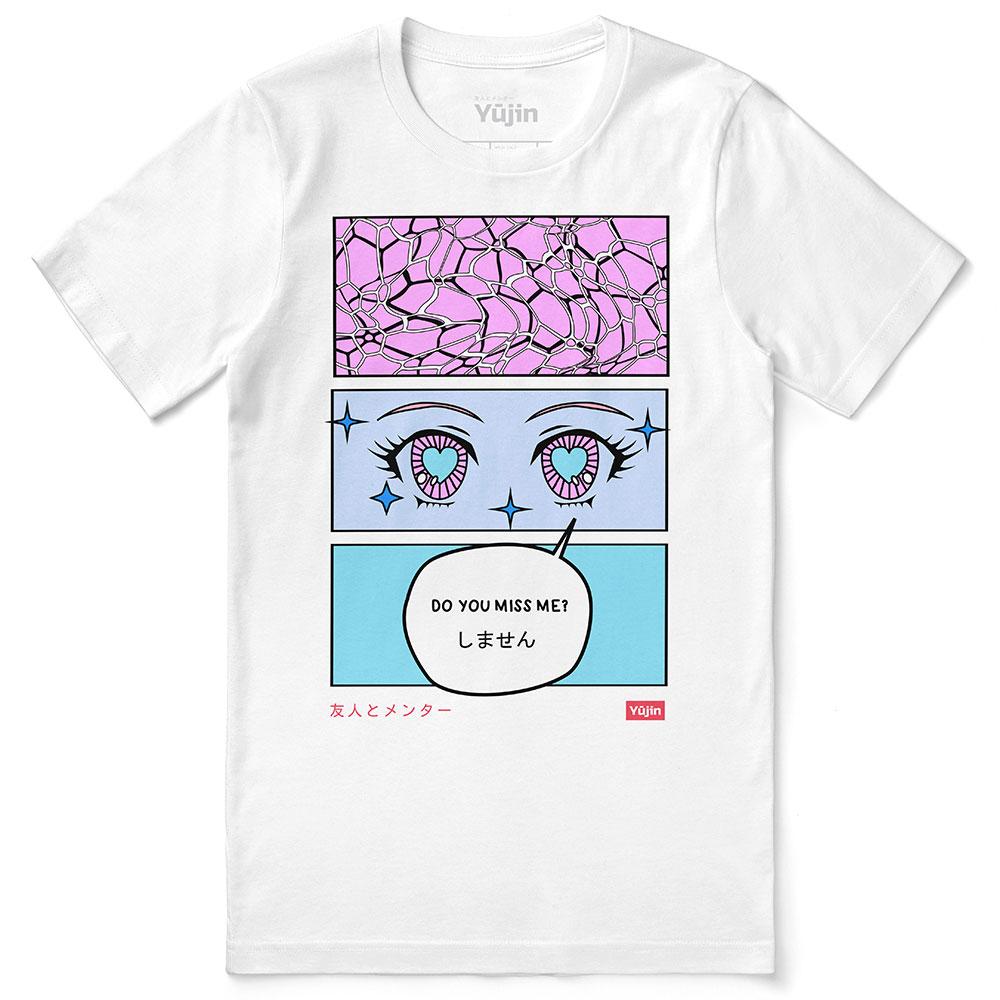 Miss Me T-Shirt by Yūjin Clothing featuring a casual fit with a stylish graphic design and soft cotton fabric.