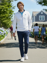 White Water Life Montauk quarter zip midweight comfort shirt with a white color, suitable for casual or outdoor wear.