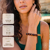 Mahogany obsidian bracelet from Conscious Items, featuring polished beads and adjustable cord for self-sabotage healing.
