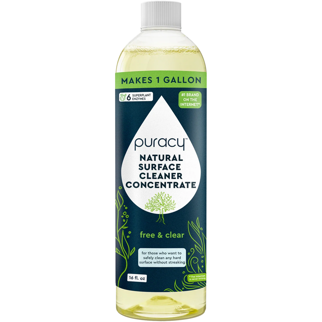 Puracy Everyday Multi-Surface Cleaner bottle with spray nozzle, designed for cleaning various surfaces around the home.