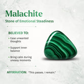 Malachite anxiety bracelet by Conscious Items featuring 6mm beads, designed for calming and stress relief.