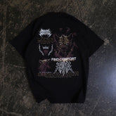 Black Mantra T-Shirt by Any Means Necessary Clothing, showing the back design and fit of the casual shirt.