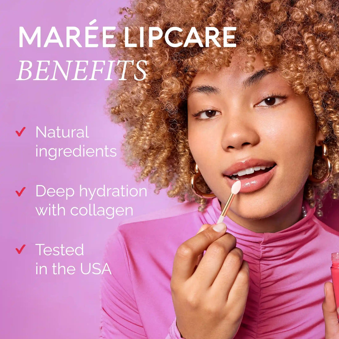 Maree Lip Moisturizer and Plumping Balm in a sleek jar, featuring a smooth, nourishing balm for soft, plump lips.