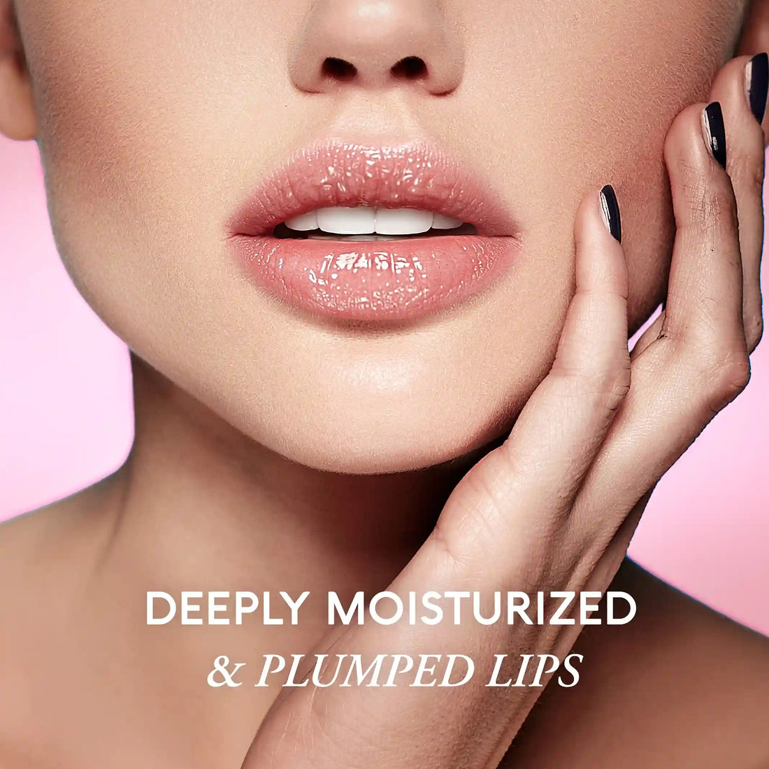 Maree Lip Moisturizer and Plumping Balm in a jar, smooth and hydrating lip treatment with a glossy finish.