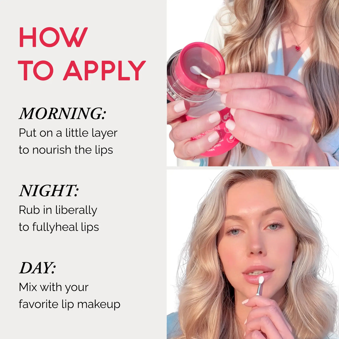 Maree Lip Moisturizer and Plumping Balm in a sleek jar, showing the nourishing, hydrating lip care product with soft pink balm inside.