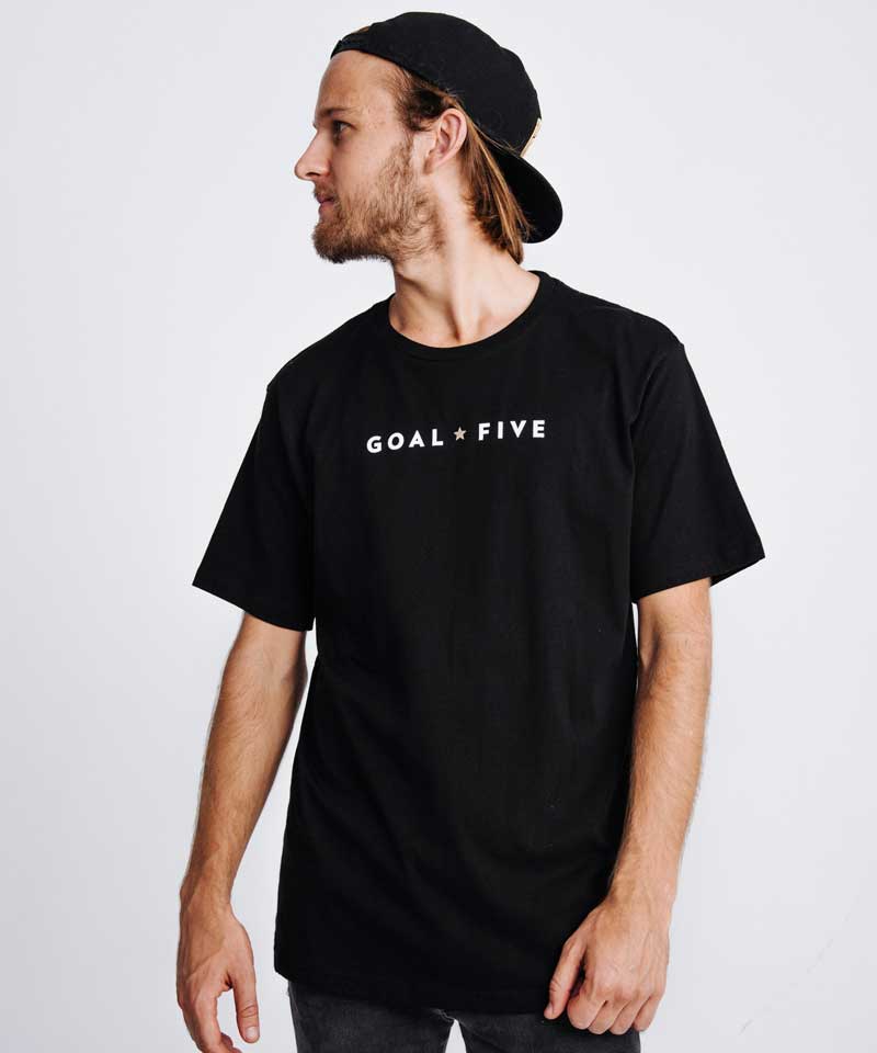 Men wearing Goal Five men&