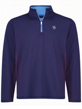 Navy Montauk Quarter Zip Midweight Comfort by White Water Life, showing the stylish quarter zip design and soft fabric.