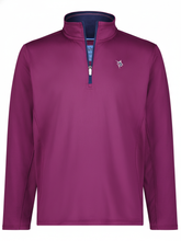 White Water Life Montauk quarter zip in plum, midweight comfort, featuring a cozy collar and full zipper for outdoor wear.