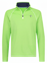 White Water Life New Harbor green quarter zip pullover, lightweight and comfortable, with a relaxed fit and quarter-length zipper.