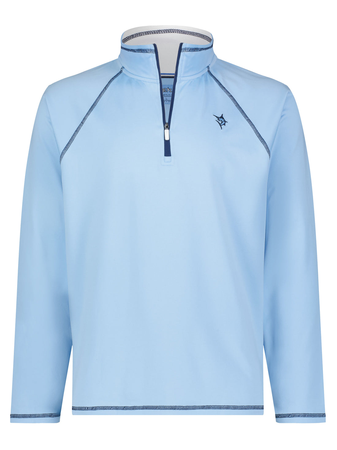 White Water Life New Harbor pale blue quarter zip sweatshirt, made for effortless comfort and casual style.