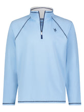 White Water Life New Harbor pale blue quarter zip sweatshirt, made for effortless comfort and casual style.